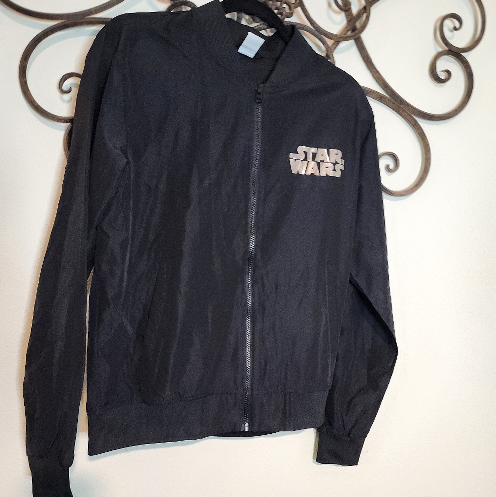 Disney Parks Star Wars Stormtrooper black windbreaker bomber jacket Size S